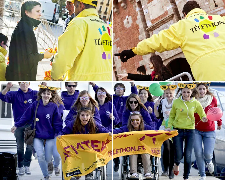 organisateurs et responsables d'équipe pendant les manifestations Téléthon