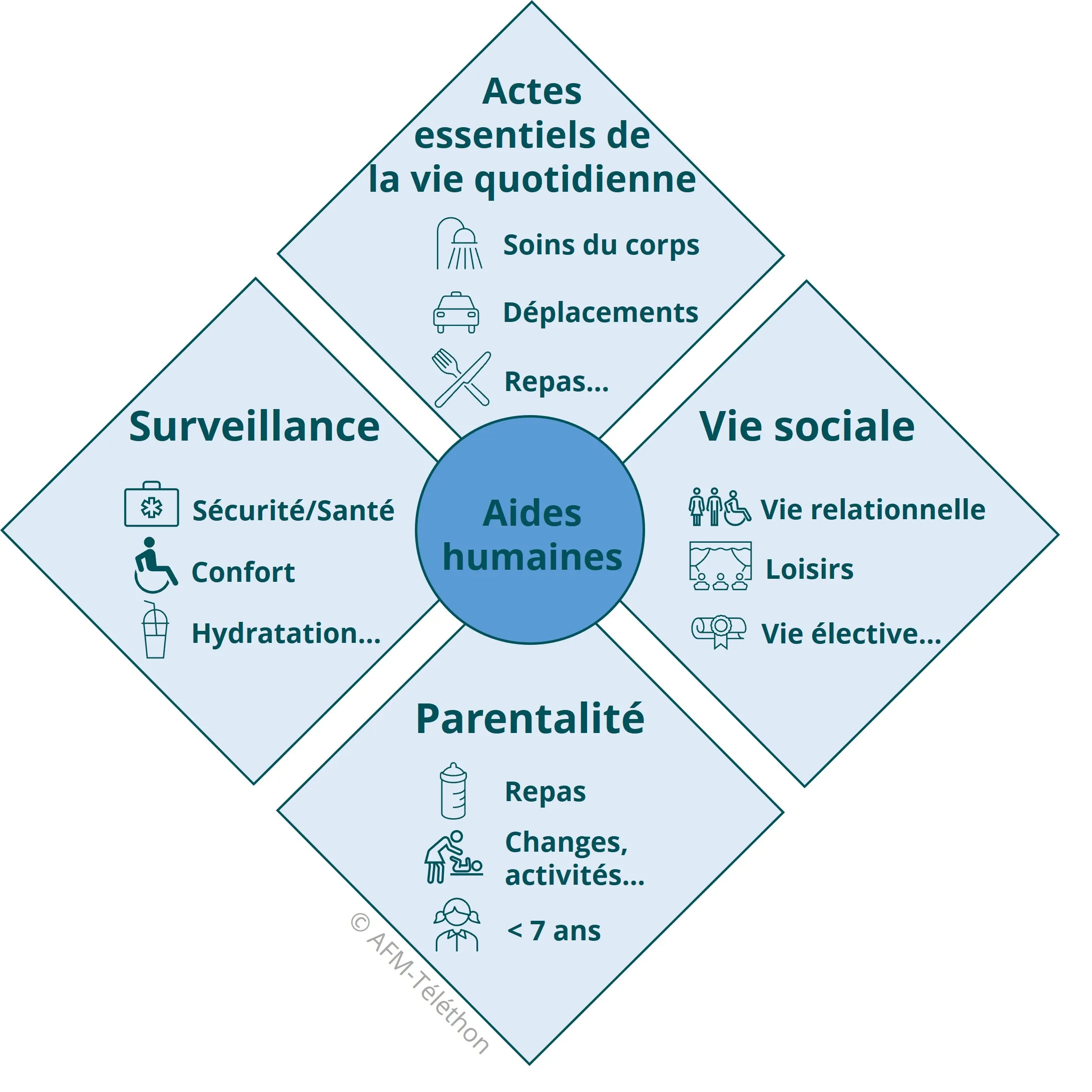 Infographie - Aides humaines : 4 besoins