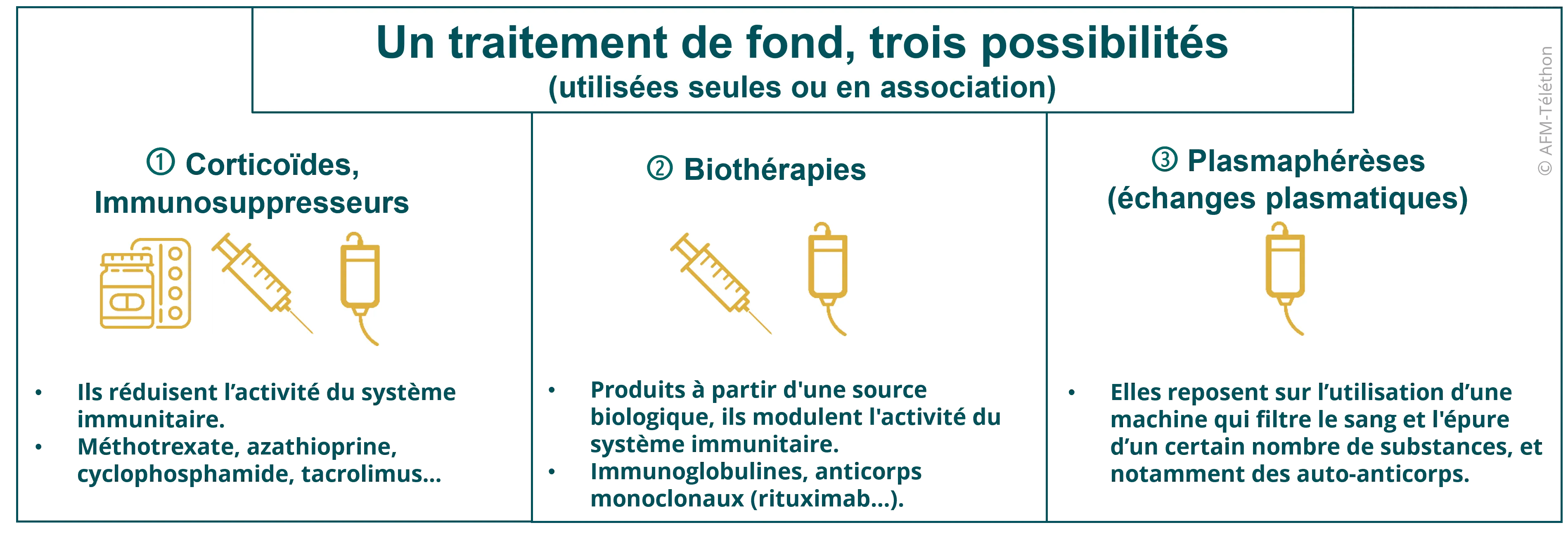 Infographie - Un traitement de fond, trois possibilités