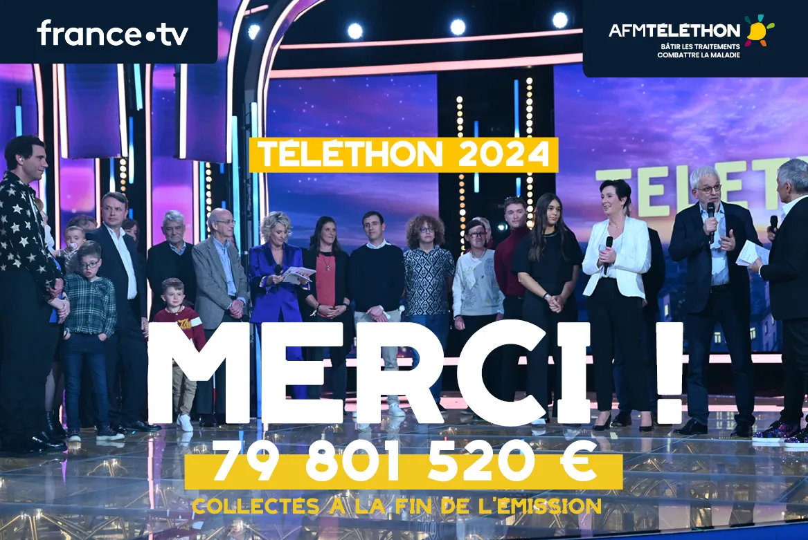 78 801 520 euros c'est le montant final du Téléthon 2024