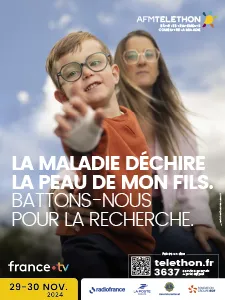 Paul et sa maman sur l'affiche du Téléthon 2024