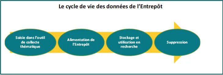 infographie du cycle de vie des données dans l'entrepôt